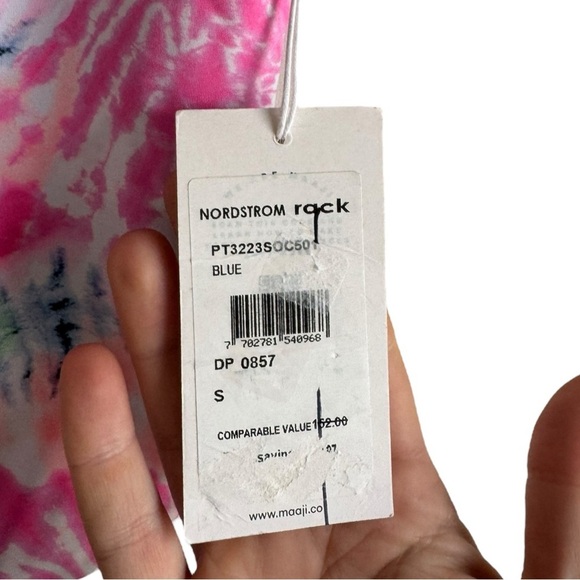 Maaji‎ Deep Scoop Tie Dye Reversible One Piece Swimsuit Small Pink Purple Halter - Picture 3 of 7